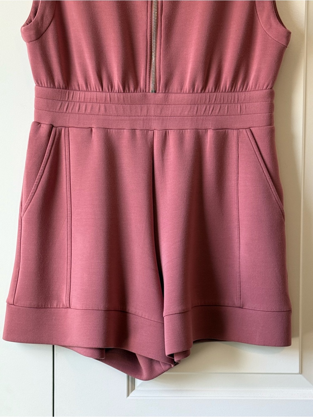 Varley Linvale Playsuit Romper Zip-Front Top Size Large Doublesoft Rose Rosewood - Picture 5 of 15